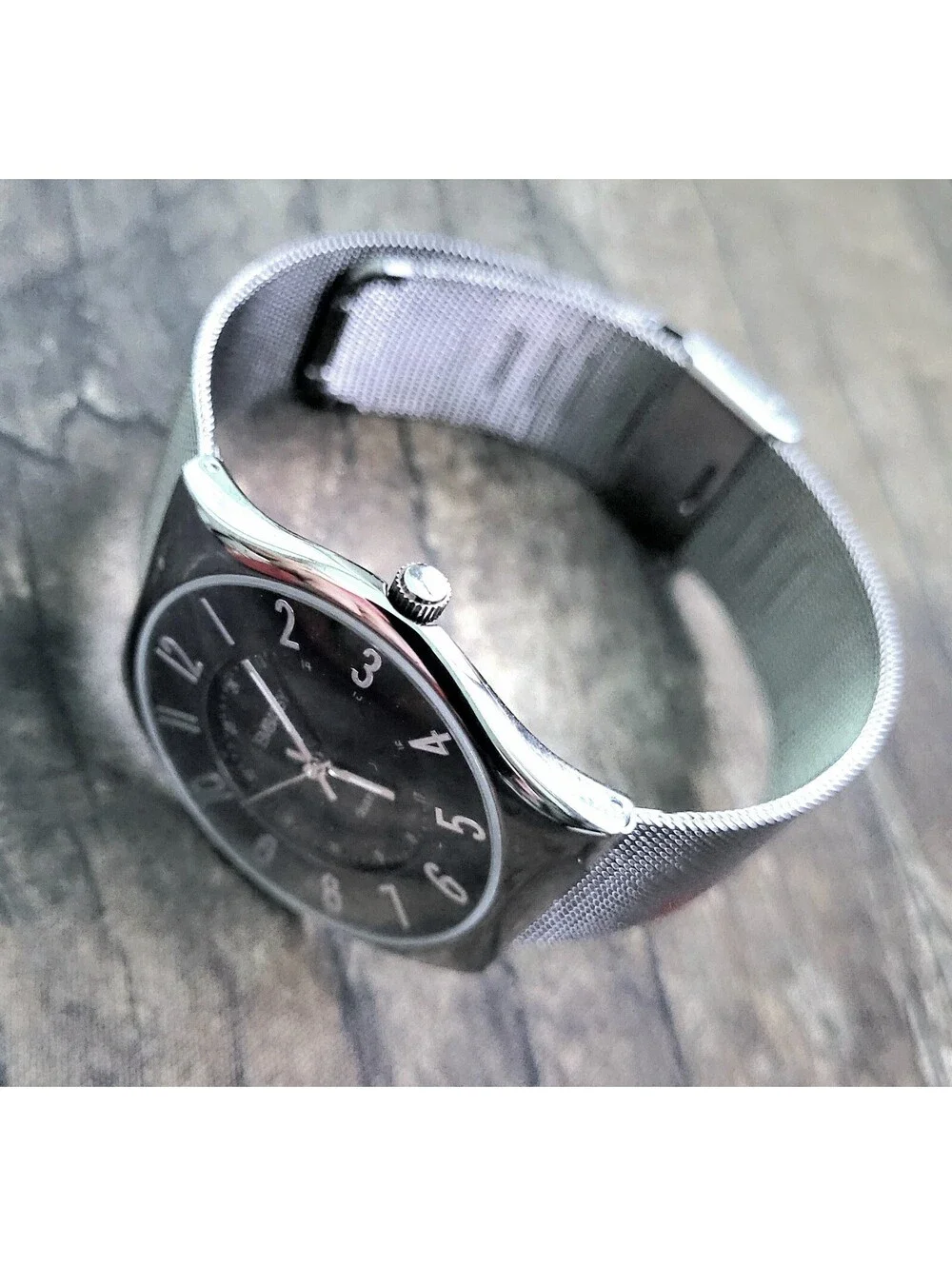 Rare Vintage Gruen Embassy Blk Chrome Mens Watch New In Box